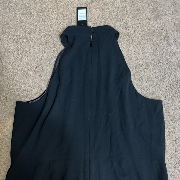 City Chic Mika Halter Jumpsuit Sheer Asymmetrical Ruffle Overlay Wide Leg 20 - Picture 10 of 12